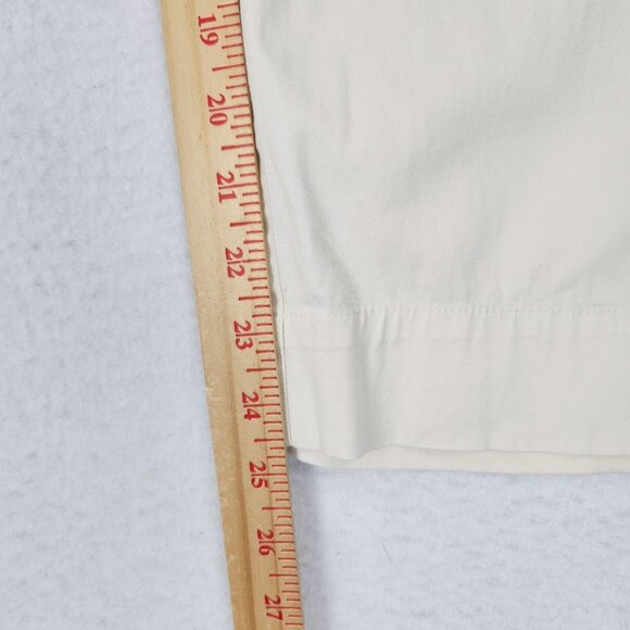 Talbots Pants Womens 16 Cream Chino Crop High Rise Flat Front Straight Leg Capri - Picture 5 of 10
